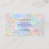 gesimuleerd glitter op faux iridescent opal visitekaartje (Achterkant)