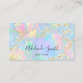 gesimuleerd glitter op faux iridescent opal visitekaartje (Voorkant)