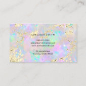 gesimuleerd glitter op faux iridescent optische te visitekaartje (Achterkant)