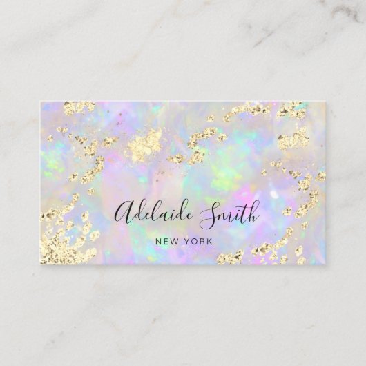 gesimuleerd glitter op faux iridescent optische te visitekaartje (Voorkant)