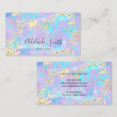 gesimuleerd glitter op faux iridescent paars opal visitekaartje (Voorkant / Achterkant)