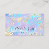 gesimuleerd glitter op faux iridescent paars opal visitekaartje (Voorkant)