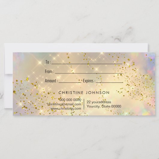 gesimuleerd glittercadeaucertificaat (Achterkant)