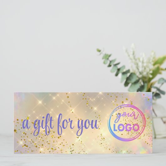 gesimuleerd glittercadeaucertificaat (Staand voorkant)