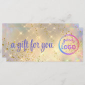 gesimuleerd glittercadeaucertificaat (Voorkant / Achterkant)