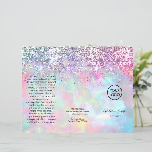gesimuleerd glittereffect paarse opal brochure (Staand voorkant)