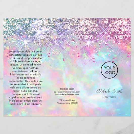 gesimuleerd glittereffect paarse opal brochure (Voorkant)