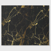 gesimuleerd goud glitter zwart marmer wrappapier cadeaupapier (Vlak)