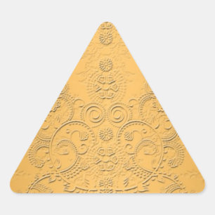 Gesimuleerd goud met geprägde sierlijke ontwerp sticker