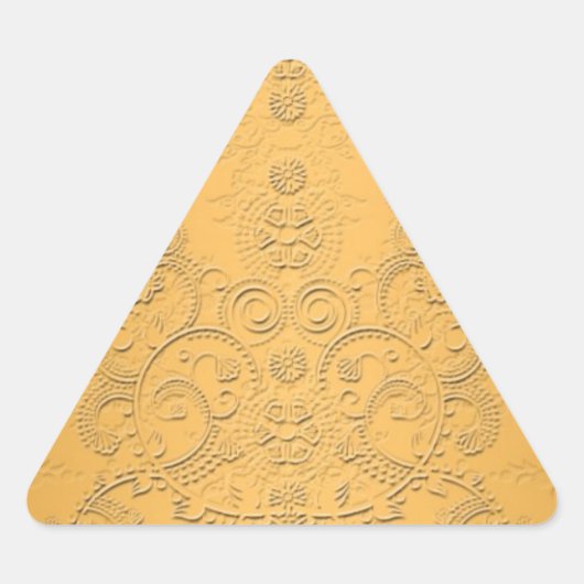 Gesimuleerd goud met geprägde sierlijke ontwerp sticker (Voorkant)