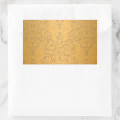 Gesimuleerd Goud met In reliëf gemaakt  Ontwerp Rechthoekige Sticker (Tas)