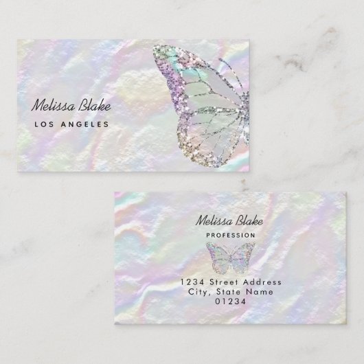 gesimuleerd pastelpastelparelvormend visitekaartje (Voorkant / Achterkant)