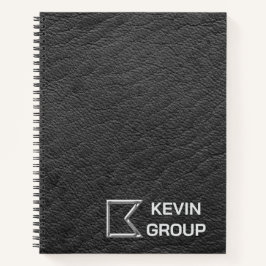 Gesimuleerd zwart leren zakelijk logo notitieboek