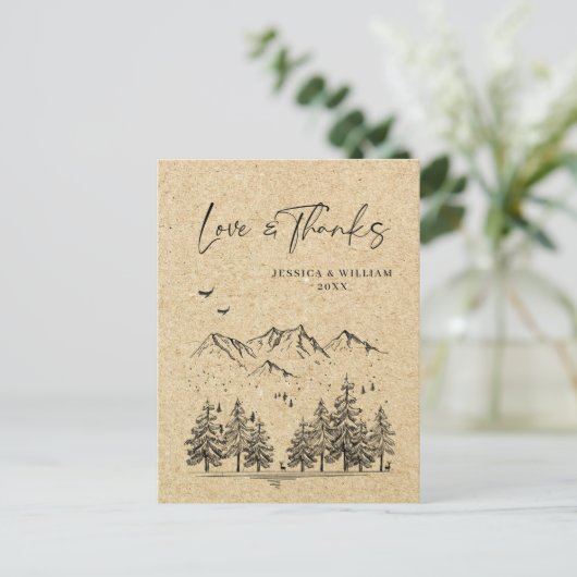 Gesimuleerde bosgebergte van Kraft Briefkaart (Staand voorkant)
