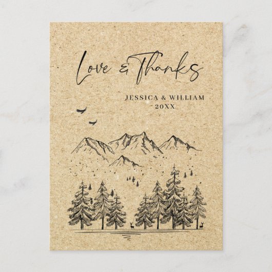 Gesimuleerde bosgebergte van Kraft Briefkaart (Voorkant)