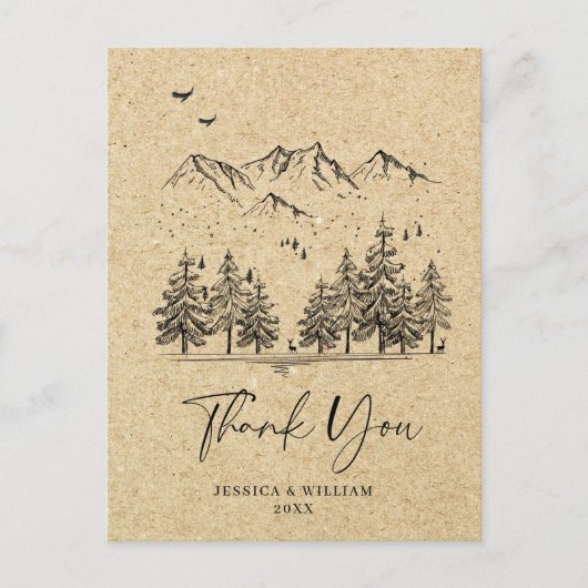Gesimuleerde bosgebergte van Kraft Briefkaart (Voorkant)