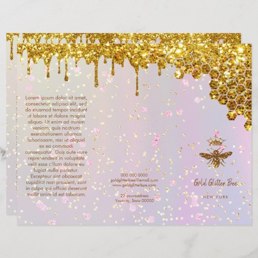 gesimuleerde brochure met glitter koningin (Voorkant / Achterkant)