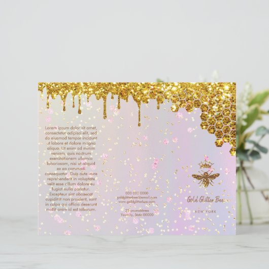 gesimuleerde brochure met glitter koningin (Staand voorkant)