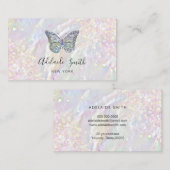 gesimuleerde chunky glitter butterfly logo visitekaartje (Voorkant / Achterkant)