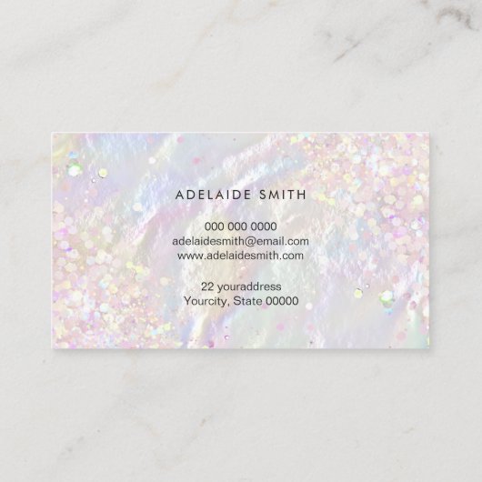 gesimuleerde chunky glitter butterfly logo visitekaartje (Achterkant)