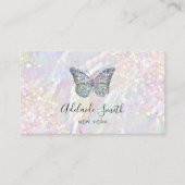 gesimuleerde chunky glitter butterfly logo visitekaartje (Voorkant)