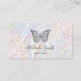gesimuleerde chunky glitter butterfly logo visitekaartje