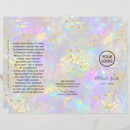 gesimuleerde chunky glitter op opal brochure (Voorkant / Achterkant)