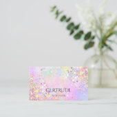 gesimuleerde chunky glitter pastelkleuren visitekaartje (Staand voorkant)