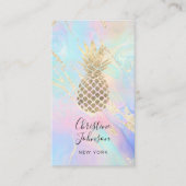 gesimuleerde folie ananas op FAUX iridescence Visitekaartje (Voorkant)