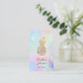 gesimuleerde folie ananas op FAUX iridescence Visitekaartje (Staand voorkant)