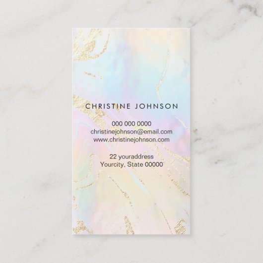 gesimuleerde folie ananas op FAUX iridescence Visitekaartje (Achterkant)