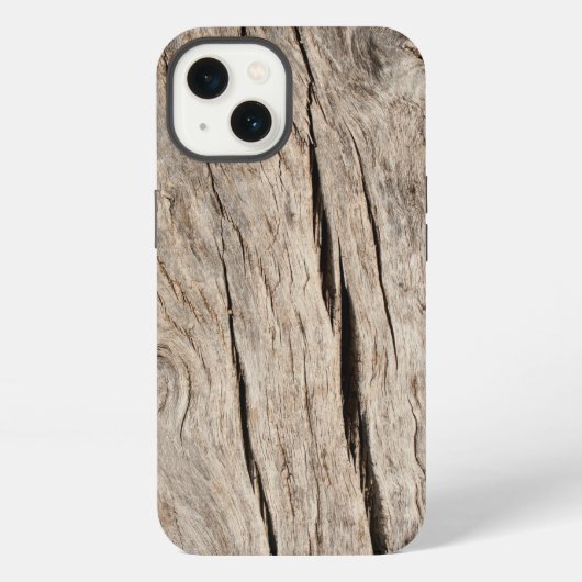 Gesimuleerde gebarsten boomstam gesneden hout iPhone hoesje (Achterkant)