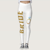 Gesimuleerde Glitter BRIDE leggings met Ring (Voorkant)
