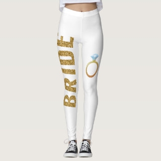 Gesimuleerde Glitter BRIDE leggings met Ring