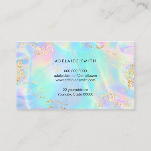 gesimuleerde glitter details FAUX holografisch Visitekaartje (Achterkant)