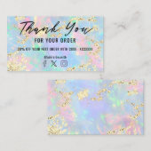 gesimuleerde glitter faux iriserende opaal dank u visitekaartje (Voorkant / Achterkant)