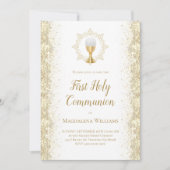 gesimuleerde glitter First Heilige Communie Kaart (Voorkant)