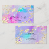 gesimuleerde glitter op alcoholinkt visitekaartje (Voorkant / Achterkant)