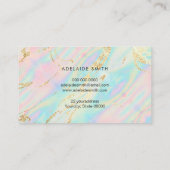 Gesimuleerde glitter op faux iriserende pastelkleu visitekaartje (Achterkant)