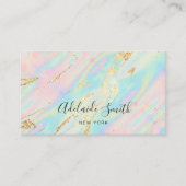 Gesimuleerde glitter op faux iriserende pastelkleu visitekaartje (Voorkant)