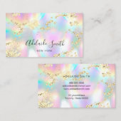 gesimuleerde glitter op faux iriserende textuur visitekaartje (Voorkant / Achterkant)
