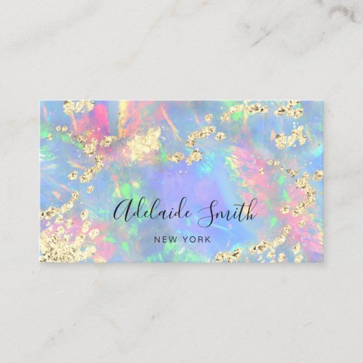 gesimuleerde glitter op opaal visitekaartje (Voorkant)