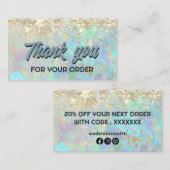 gesimuleerde glitter opal dank u visitekaartje (Voorkant / Achterkant)