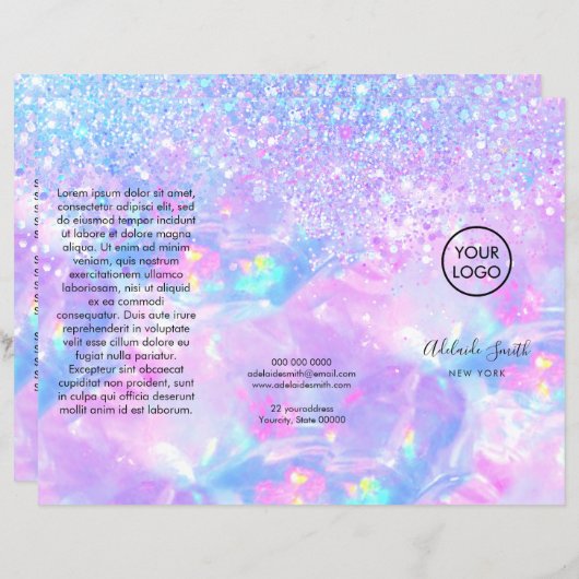 gesimuleerde glitter paarse opal brochure (Voorkant / Achterkant)