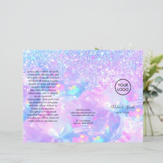 gesimuleerde glitter paarse opal brochure (Staand voorkant)