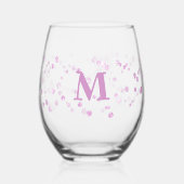 Gesimuleerde glitter sparkle monogram wijnglas zonder voet (Voorkant)