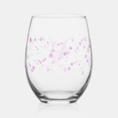 Gesimuleerde glitter sparkle monogram wijnglas zonder voet (Achterkant)