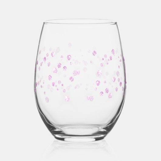 Gesimuleerde glitter sparkle monogram wijnglas zonder voet (Rechts)