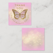 gesimuleerde glitter vlinder dank u informatiekaartje (Voorkant / Achterkant)