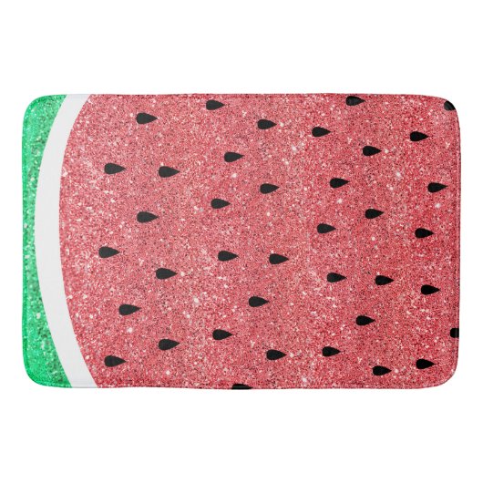 Gesimuleerde glitter watermeloen plak badmat (Voorkant)